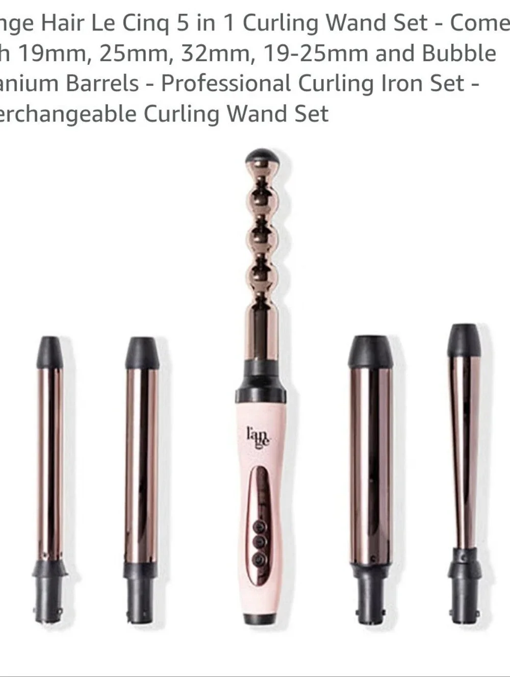 L'ange Le Cinq Interchangeable Curling Wand Set In Blush